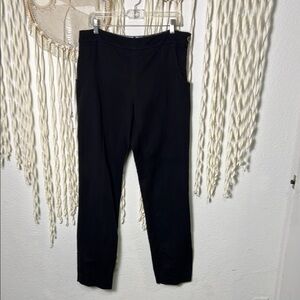 Kenzo Defile Black Linen Blend Side Zip Pants with Pockets Size 42/USL
